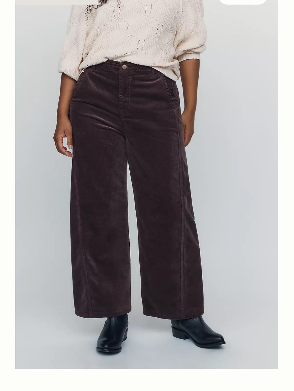 Anthropologie Wide-Leg Corduroy Pants in Deep Brown